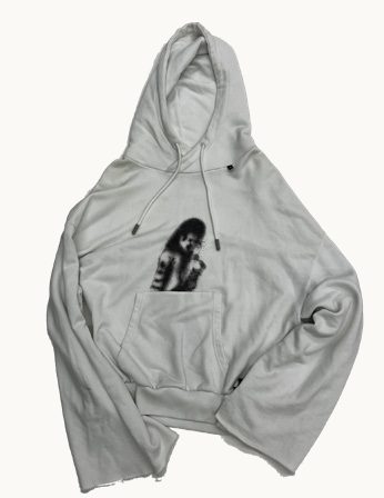 White zip hoodie
