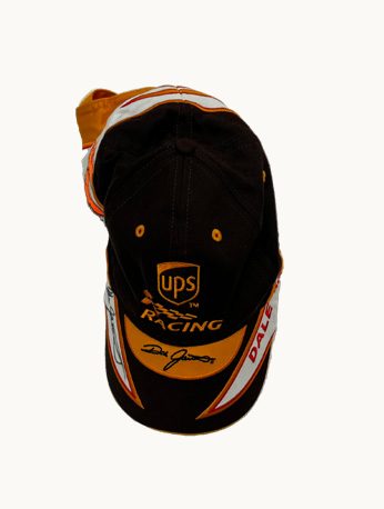Brown and orange racing cap